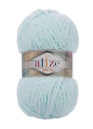 Пряжа softy plus 15 5шт/уп водяна зелень 100% мікрополіестер 100г 120м тм alize