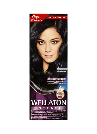 Крем-фарба для волосся wellaton intense 1/0 ісиня-чорна 110 мл.