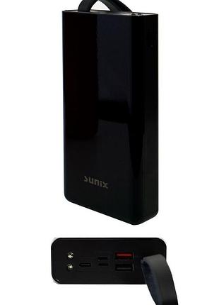 Smart power bank 30000 mah качественный, павербанк черного цвета с подсветкой для планшета, внешний аккумулятор