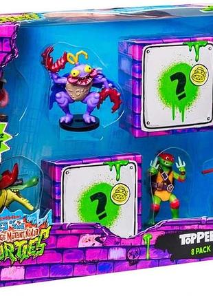 Набор фигурок-топперов-сюрпризов tmnt черепашки ниндзя nt2070, 8 коллекционных фигурок, 2 сюрприза