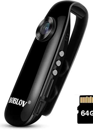 Мінікамера boblov 007 mini camera натільна камера, портативні кишенькові нательні камери з заднім затискачем