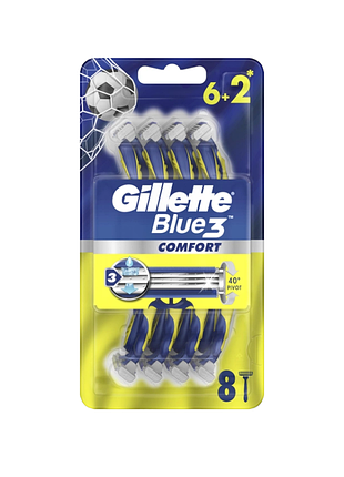 Станки для гоління gillette blue 3 comfort 6 + 2 шт.