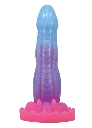 Фаллоимитатор силиконовый power monsters void python на присоске, фиолетовый, 4 см х 20.5 см 4