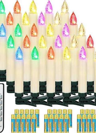 Набір із 29 світлодіодних різдвяних свічок yunsheng rgb, бездротові різдвяні свічки з пультом дистанційного керування, різдвяні