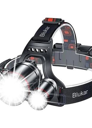 Фонарь налобный blukar k9116 аккумуляторный led usb 8000 лм ipx6 4400 мач
