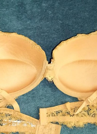 Жёлтый бюстгальтер zeeman  85c 38c пуш-ап 3