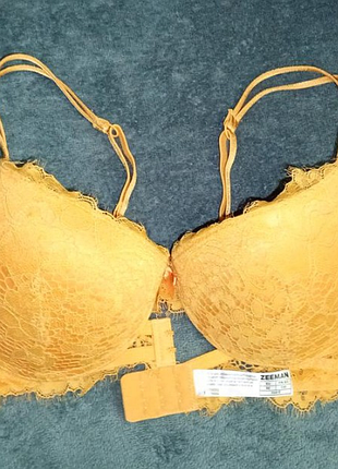 Жёлтый бюстгальтер zeeman  85c 38c пуш-ап 2