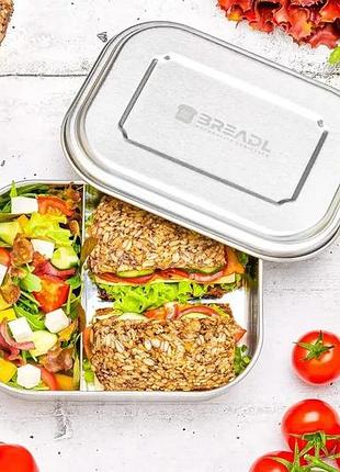 Ланчбокс breadl® з неіржавкої сталі, можна мити в посудомийній машині, без bpa, розділить,