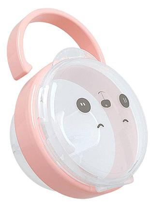 Футляр-контейнер для соски полупрозрачный mommy bag мишка, розовый