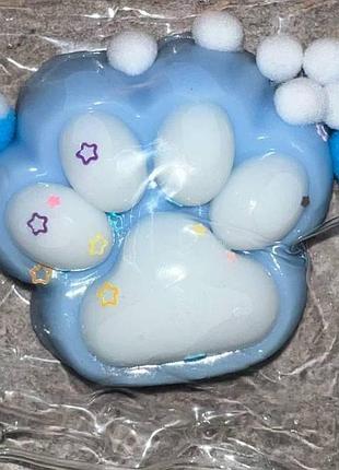 Игрушка сквиш таба лапка антистресс, 7 см, голубая