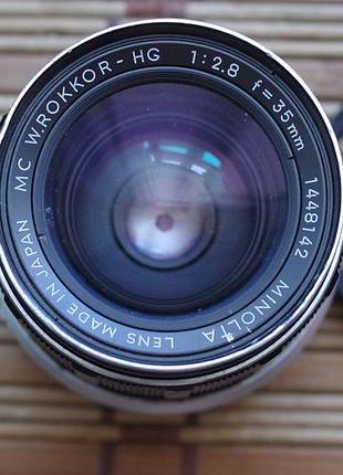 Объектив minolta mc w.rokkor - hg 2.8 35 mm + фильтр tiffen