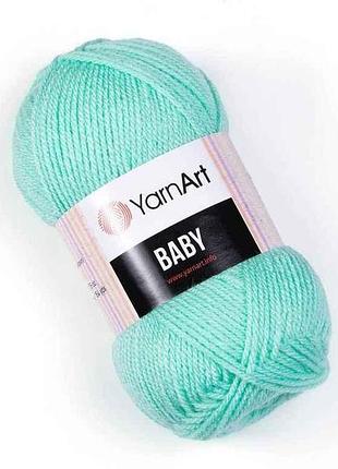 Пряжа baby м| ятный 100% акрил 150м 50г 5шт/уп 623 тм yarnart