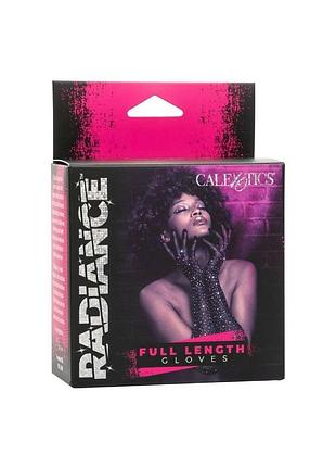 Перчатки в мелкую сетку со стразами calexotics черные 6