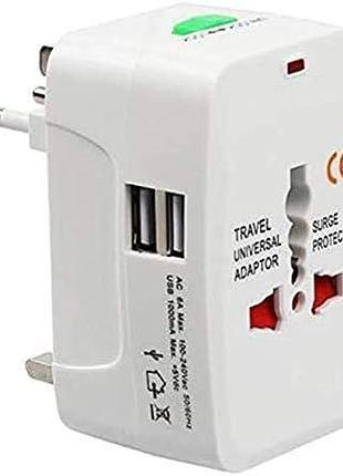 Универсальный сетевой адаптер переходник с штекерами eu uk us au usb universal adaptor all-in-one
