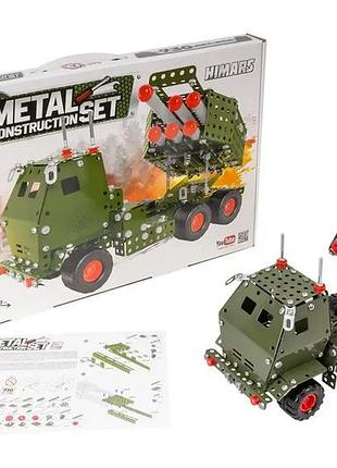 Конструктор металевий технок himars 8355, 730 деталей, військова техніка, дитячий металевий конструктор, подарунок