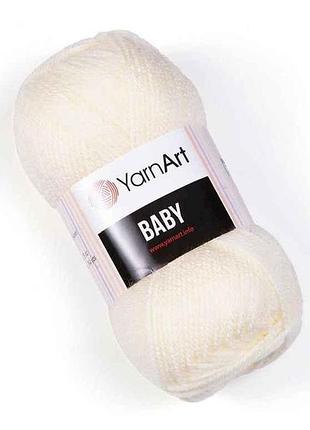 Пряжа baby молочный 100% акрил 150м 50г 5шт/уп 502 тм yarnart