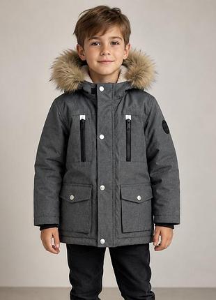 Зимова куртка / парка сіра pepeco kids, розмір 128–134 см / 8–9 років.