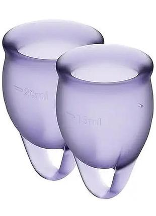 Менструальна чаша satisfyer feel confident (lila), 20мл, мішечок для зберігання