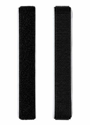 Самоклеюча стрічка-липучка w5 hook & loop tape set, 2,5 см × 2 м, багаторазова застібка, чорна