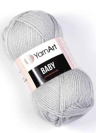 Пряжа baby світло-сірий 100% акрил 150м 50г 5шт/уп 855 тм yarnart