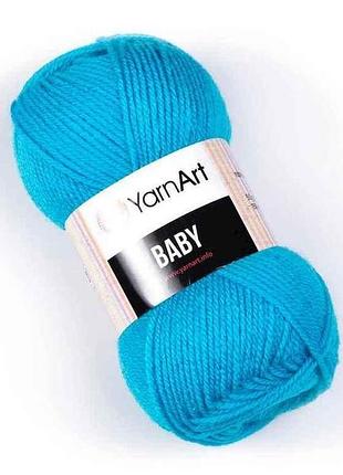 Пряжа baby бирюзовый 100% акрил 150м 50г 5шт/уп 552 тм yarnart