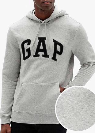 Кофта чоловіча gap logo hoodie light heather grey 510981021