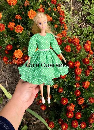 Одяг для ляльки барбі, сукня в горошок. плаття для ляльок barbie