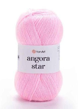 Пряжа angora star ніжно-рожевий 80% акрил 20% вовна 500м 100г 5шт/уп 217 тм yarnart