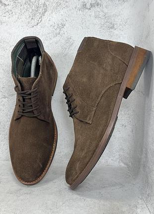 Замшеві чоловічі коричневі туфлі черевики barbour