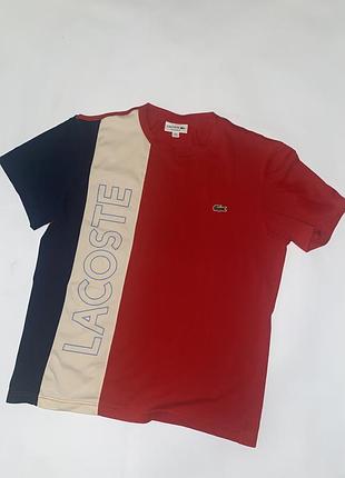 Футболка lacoste colorblock big logo (м)