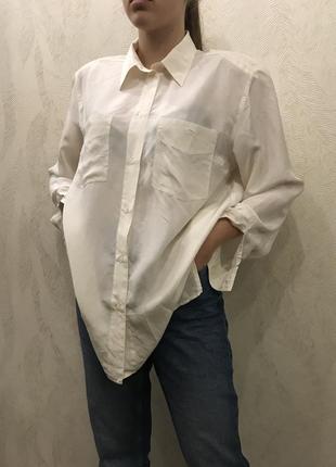 Воздушная шелковая рубашка на подплечниках от 👑lineav👑1 фото