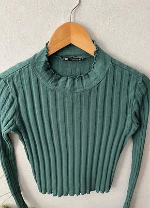 Укорочений топ лонгслів zara 4