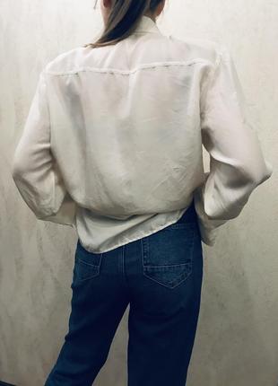 Воздушная шелковая рубашка на подплечниках от 👑lineav👑2 фото