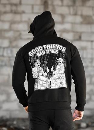 Мілітарі худі на флісі genesis friends black вт6846