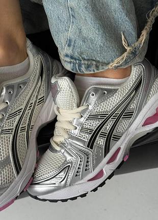 Женские серые кроссовки asics gel kayano 14 silver pink х асикс 41