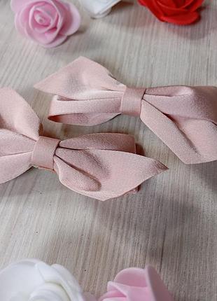 2 заколки бантика розовые