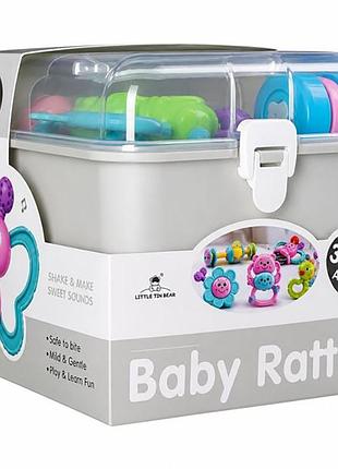 Набор детских погремушек "baby rattle" 3172(grey) в наборе 5 штук