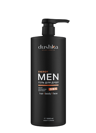 Гель для душа мужской 3 в 1 dushka energy, 1000 мл