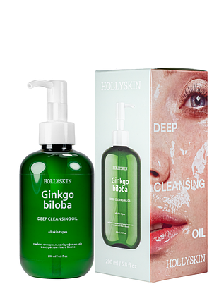 Гидрофильное масло для глубокой очистки пор hollyskin из гинкго билоба, 200 мл daily skin care