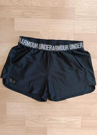 Стильные спортивные шорты, женские, 💯 полиэстр+ спандекс, оригинал 
under armour,     s/ m