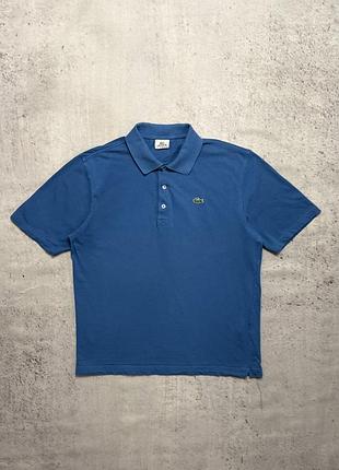 Оригінальна чоловіча вінтажна синя поло lacoste в ідеальному стані розмір m-l