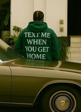 Худі зелений принт text me