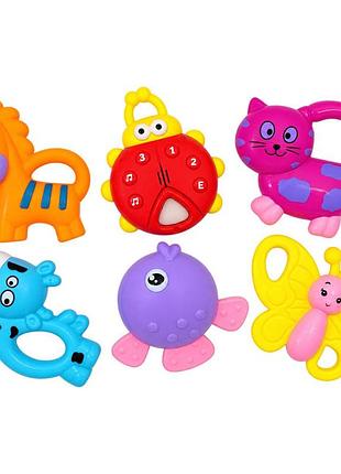 Набор детских погремушек "baby toys" 2826-2 в наборе 6 штук