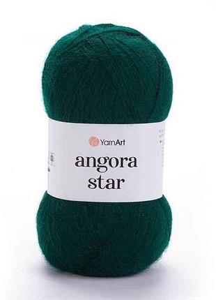 Пряжа angora star темно-зелений 80% акрил 20% вовна 500м 100г 5шт/уп 590 тм yarnart