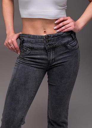 Женские серые джинсы slim fit 3