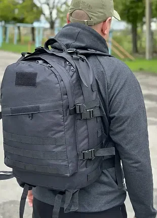 Рюкзак черный тактический 40л, рюкзак мужской дорожный, сумка спорт