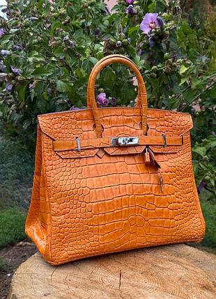 Сумка hermes birkin croco🐊35, натуральна шкіра