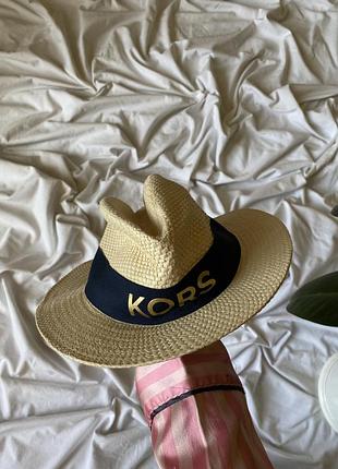 Соломенная шляпа-федора от бренда michael kors 52см. 3-5лет