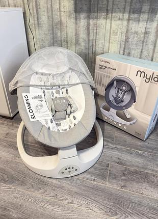 Заколисуючий центр, крісло гойдалка для немовлят elcamino 1074 myla soft gray