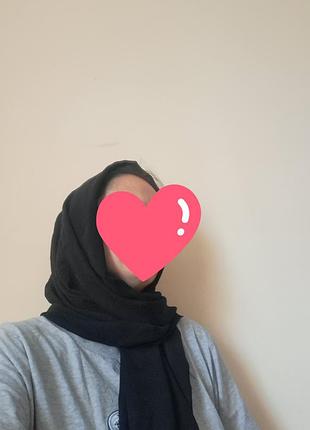 Платок шарфик легкая,черная🖤 4